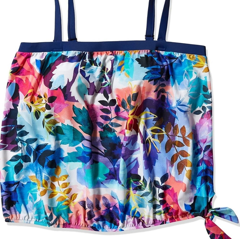 Maxine Of Hollywood Bandeau Tankini Swim top sz 8